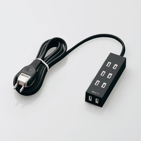 他サイト： エレコム シャッタータップ flecc barra (フレック バッラ) T-NFL01-2420BK　2ピン・4個口 コード長2.0ｍ ブラック　電源タップ アダプタ 延長コードの商品画像