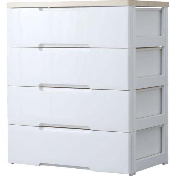 IRIS OHYAMA（アイリスオーヤマ） チェスト ラクラク引出し 木天板 4段