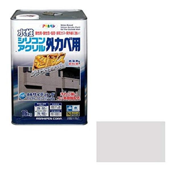 アサヒペン 水性シリコンアクリル外かべ用 16kg (ペンキ・ラッカー アサヒペン 水性シリコンアクリル外かべ用 16kg (ペンキ・ラッカー