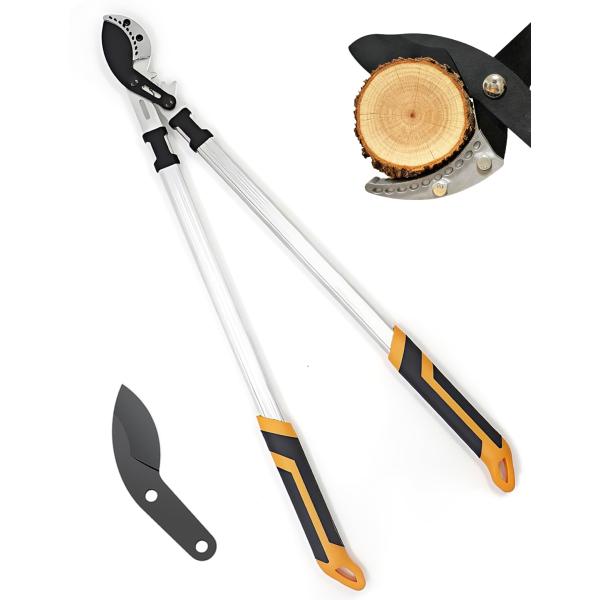 切断径60mm 果樹 庭木 修枝 園芸用品【特許取得ギア構造】水滴型ギア助力で力を分散し、硬い枝や太枝も少ない力でスムーズに切断。【SK5高炭素鋼刃】鋭い切れ味と耐久性に優れ、直径60mmまで切断可能。フッ素加工で防錆性も向上。【2タイプ選...