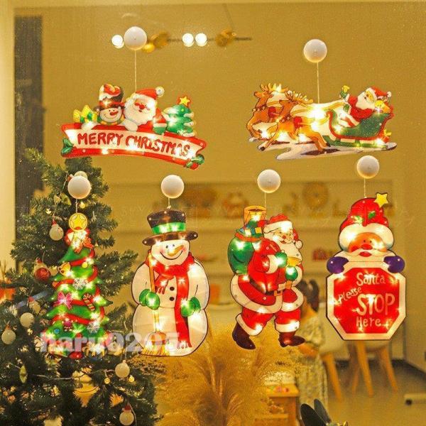 Ledライト クリスマス 飾り付け ショーウインドー ペンダントライト クリスマスツリー 飾り 電池式 窓 Xmas パーティー アクセサリー ガラス 最大51 Offクーポン 星 ベル サンタ