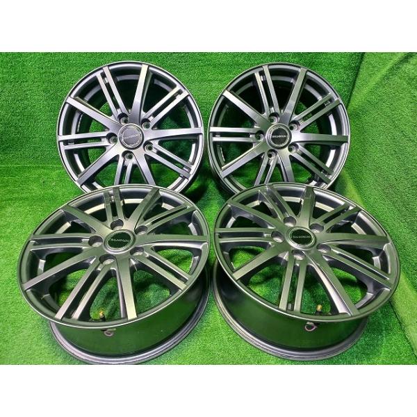 最終値下げ　PCD100 114.3 マルチ　4穴　15インチ　6.5j +35 バルミナ ノア ヴォクシー ホイール アルミ ガンメタ 16インチ 6.5J 5