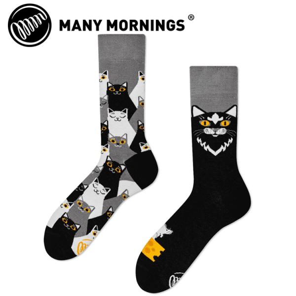 メニーモーニングス MANY MORNINGS BLACK CAT ソックス 靴下 メンズ レディース ユニセックス