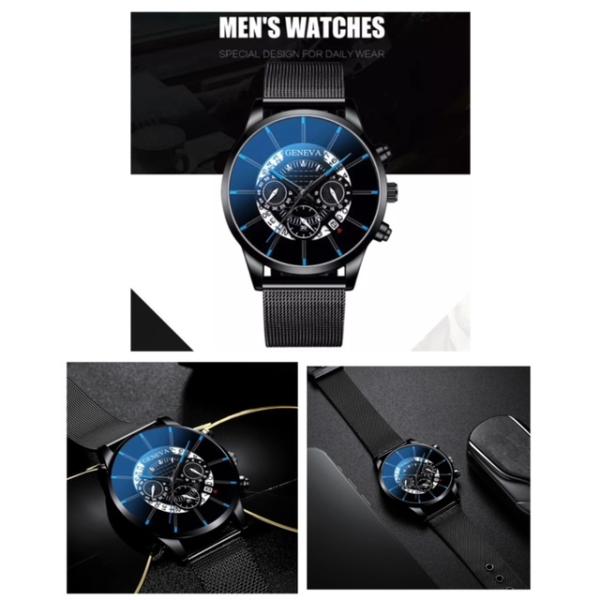 2 腕時計 時計 日付 カレンダー ステンレス メッシュ アナログ メンズ クォーツ ファッション時計 オシャレ ウォッチ ブラック Buyee Buyee Japanese Proxy Service Buy From Japan Bot Online