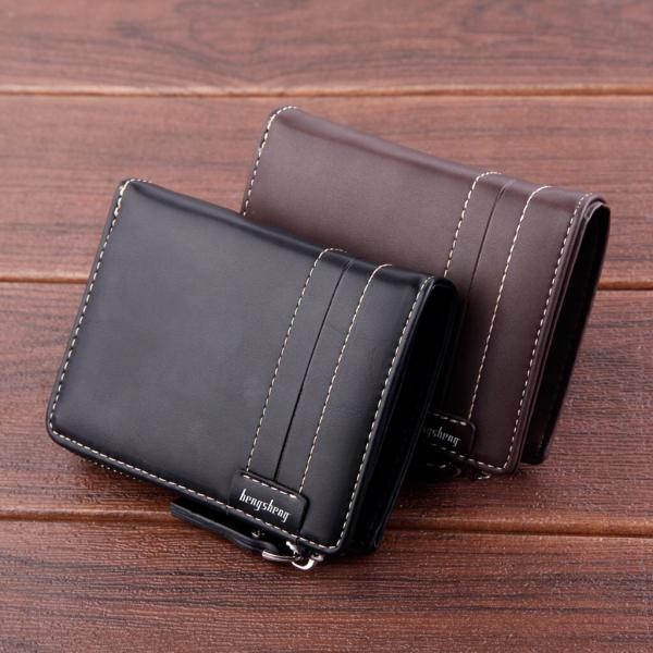 4 財布 二つ折り財布 レザー 革　収納ケース　カードホルダー　札入れ 小銭入れ　カード入れ 名刺入れ　メンズ　コンパクト　男女兼用  ブラック　ブラウン