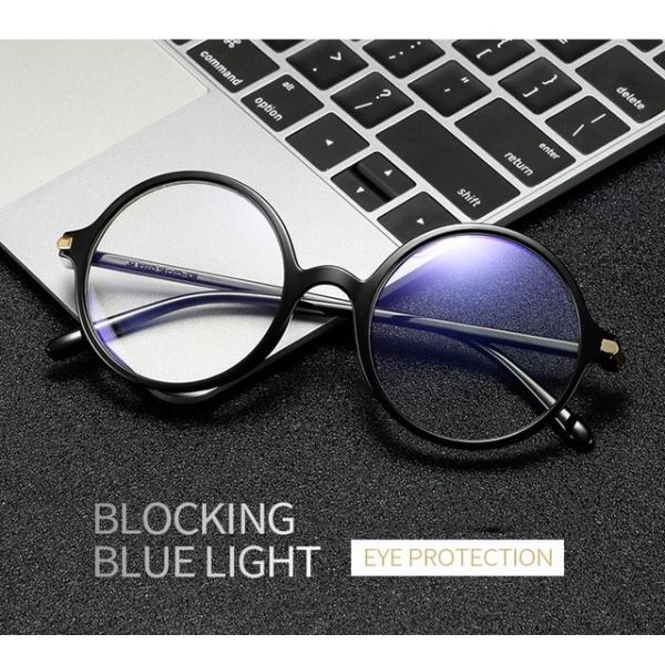 2 ブルーライトメガネ ラウンド ブルーライト眼鏡　 メガネ 伊達眼鏡 パソコン用 PC用メガネ　サングラス　 UVカット　男女兼用　テレワーク　ブラック