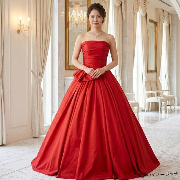 カラードレス 結婚式 演奏会 ロングドレス 赤 サーモンピンク オレンジ  7号 9号 11号 13号 バックリボン付き 二次会  ピアノ 発表会  即日発送 cd32146r