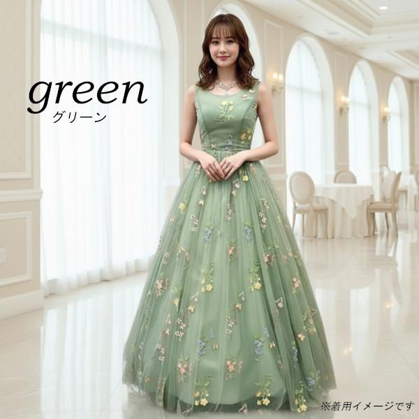 新作 カラードレス 演奏会ドレス グリーン 背中ファスナー 舞台衣装