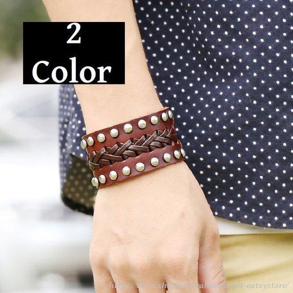 ブレスレット メンズ 編み上げ 幅広 太い スタッズ メンズアクセサリー おしゃれ かっこいい ブラウン ブラック Ln1125l Zak Tーcats Yストア 通販 Yahoo ショッピング