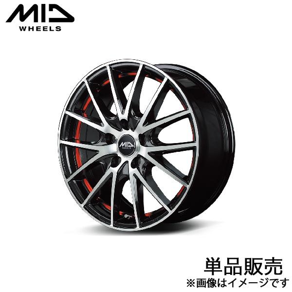 MID RX27 SX4 S-CROSS YA22S アルミホイール 1本(17×7J 5-114.3 +48 ブラックメタリックポリッシュ/アンダーカットレッ