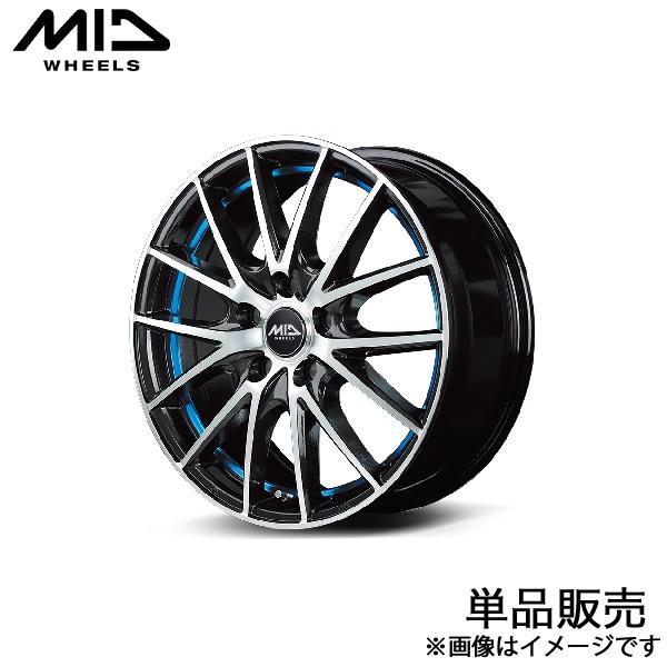 MID RX27 SX4 S-CROSS YA22S アルミホイール 1本(17×7J 5-114.3 +48 ブラックメタリックポリッシュ/アンダーカットブル