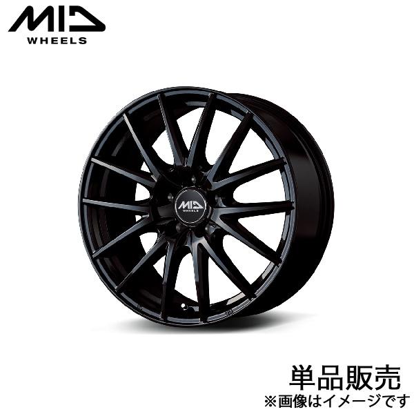 MID SQ27 SX4 S-CROSS YA22S アルミホイール 1本(17×7J 5-114.3 +48 メタリックブラック)マルカサービス ホイール単体