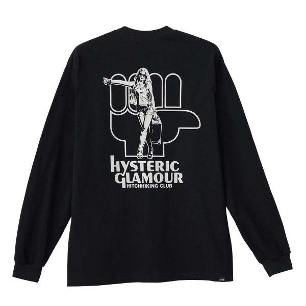 HYSTERIC GLAMOUR ブラック Vネック ロンT HYSTERIC RACING Tシャツ|HYSTERIC GLAMOUR MEN | HYSTERIC