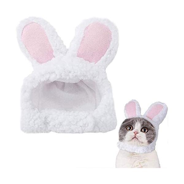 猫用ウサギ耳フード　かぶりもの  猫用ほっかむり うさぎ 仮装 猫用 ペット用キャップ 仮装パーティー ハロウィン
