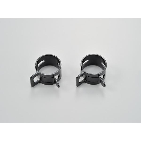 【商品説明】フューエルホース、オイルライン、ブリーザーホース等あらゆるホースの緩み防止に。●2個セット。●材質：バネ鋼。●黒塗装。【サイズ】13mm