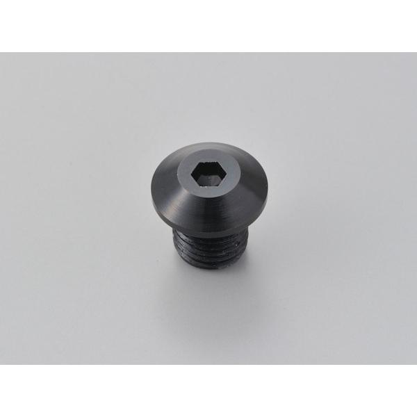 バーエンドミラー等に交換した際、純正ミラー取付穴を埋めるキャップボルト。1個売り。左ネジ（逆ネジ）はYAMAHA車の右側ミラー穴に対応。4mmの6角レンチで取付けます。●カラー：ブラック●サイズ：M10×P1. 25、外径：15mm、首下：...
