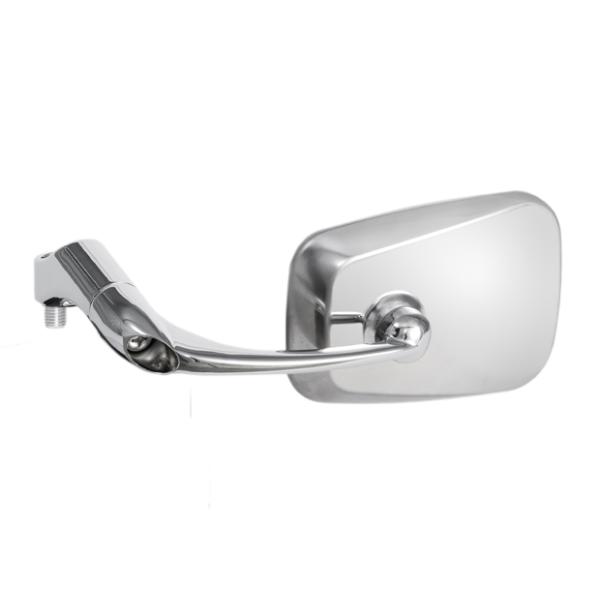 形だけじゃない！質感・感触・耐久性にこだわった日本製ミラー！・美しさにこだわった高品質鏡・回転ステー採用でミラー位置を調整可能ネジ径　10ｍｍ 正ネジ色：ステンレス材質：SUS+鉄部品構成・ミラー本体(左右共通)×１