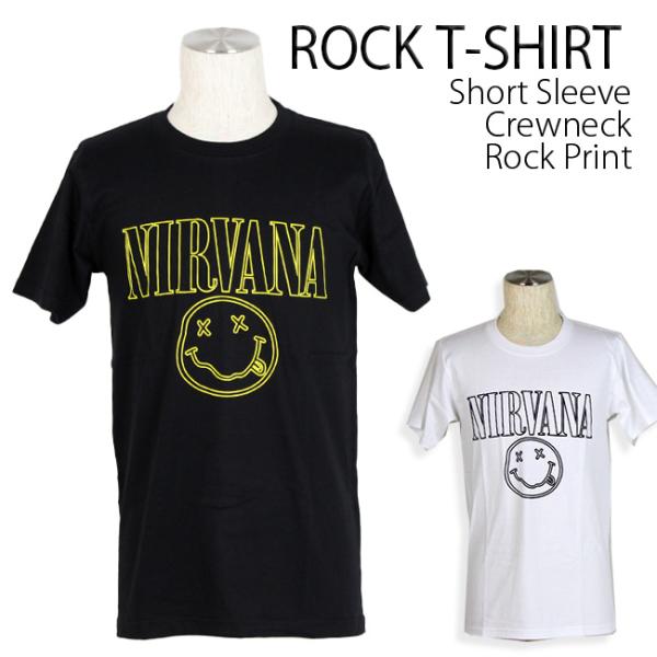 ロックtシャツ バンドtシャツ パンク Nirvana ニルヴァーナ スマイル
