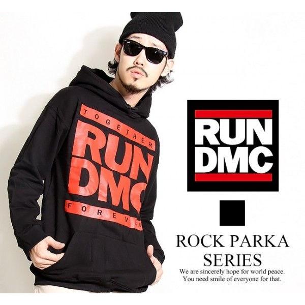 RUN-D.M.C ロゴ パーカー メンズ 裏起毛 フード付き ロック レディース