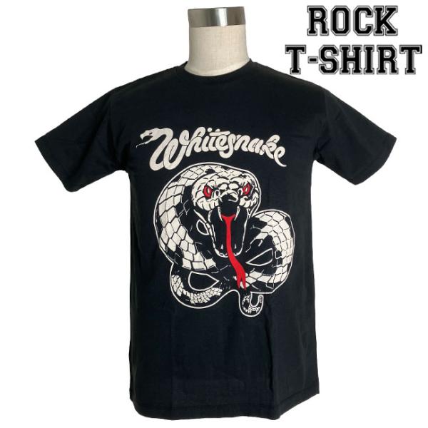 ロックtシャツ バンドtシャツ パンク Whitesnake ホワイトスネイク 蛇イラスト Mサイズ Lサイズ 黒色 Smk037 T Link 通販 Yahoo ショッピング