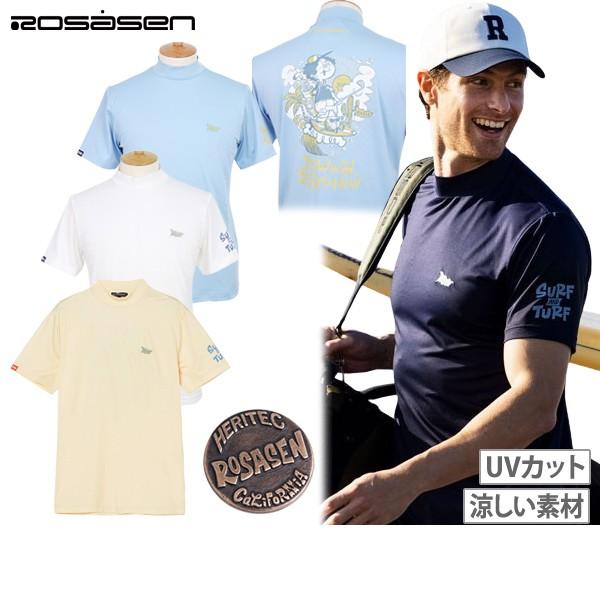 美品！ロサーセン　rosasen 　メンズ　ハイネック　 M　 ネイビー 半袖 美品！ロサーセン rosasen メンズ ハイネック M ネイビー 半袖