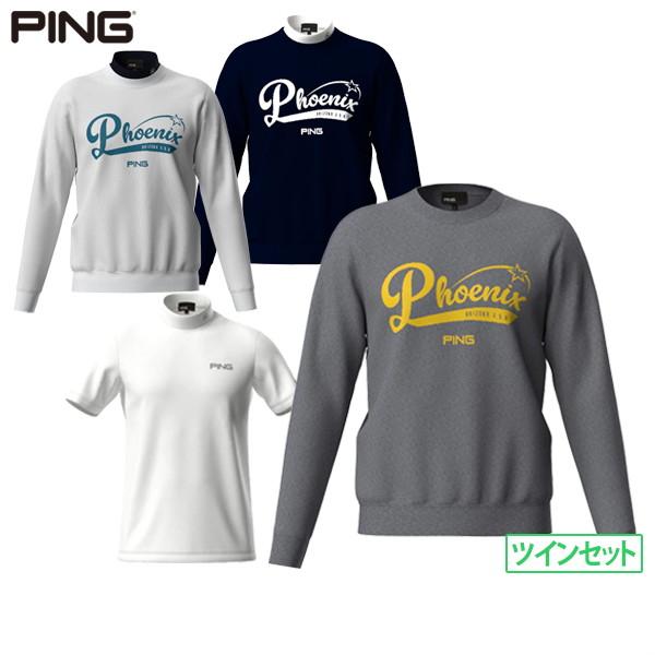 ピン ゴルフ デニムライク ジャガードニット／カノコ レイヤードツイン