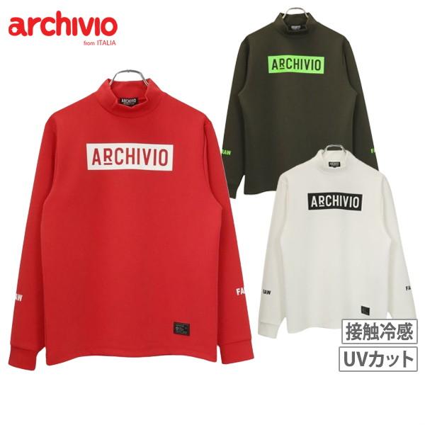 ARCHIVIO アルチビオ モックネックカーキゴルフメンズ長袖シャツ