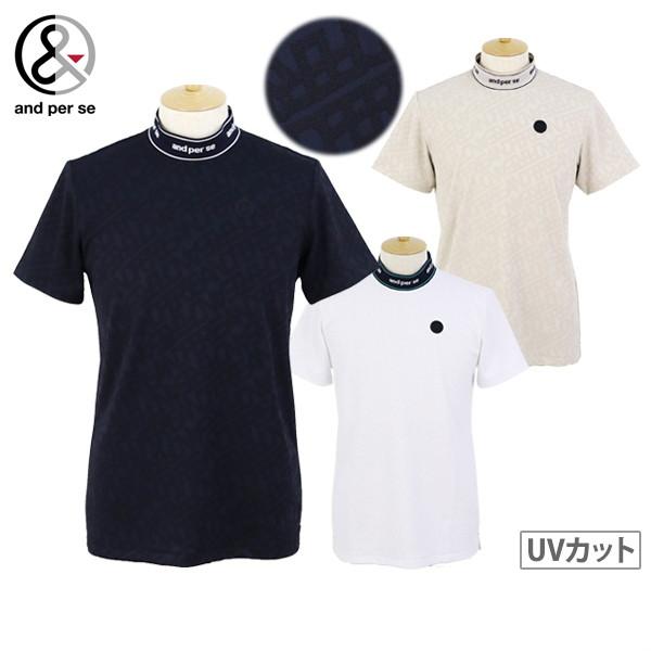 andperse ネイビー ハイネックシャツ and per se アンパスィ 長袖ハイネックシャツ ネイビー パイル