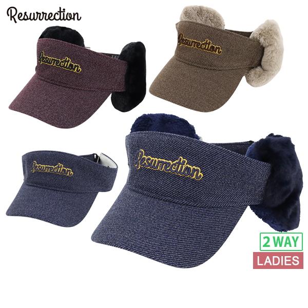 T-on ティーオン レザレクション レディース サンバイザー ゴルフサンバイザー 耳当て付き ボアイヤーマフサンバイザー 2WAY ツイード風素材 立体ロゴ刺繍 ゴルフ表記サイズF(F)サイズF(F) つば全長7cm素材本体 ポリエステル...