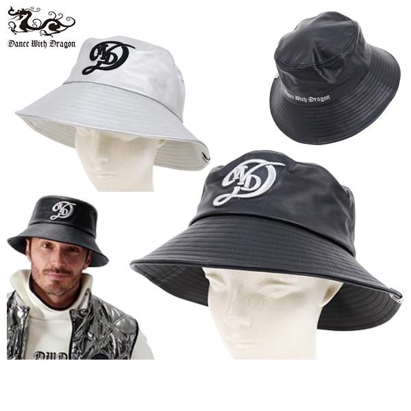 EVEN2025年11月号 雑誌掲載T-on ティーオン メンズ レディース ゴルフダンスウィズドラゴン ダンス ウィズ ドラゴン DANCE WITH DRAGON DWDハット バケットハット フェイクレザー サイズ調整可 立体ロゴ刺繍...