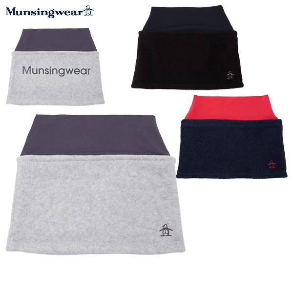T-on ティーオン メンズ レディース ゴルフマンシングウェア Munsingwearネックウォーマー ネックカバー 保温 防寒 フリース素材 異素材切替え ストレッチ リトルピート刺繍 ロゴプリント  ゴルフ表記サイズF(F)実寸サイズ...
