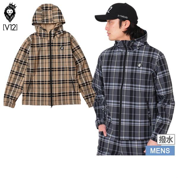 V12 - V12 チェック柄フード付きジャケット ベージュ V12 チェック柄フード付きジャケット ベージュL