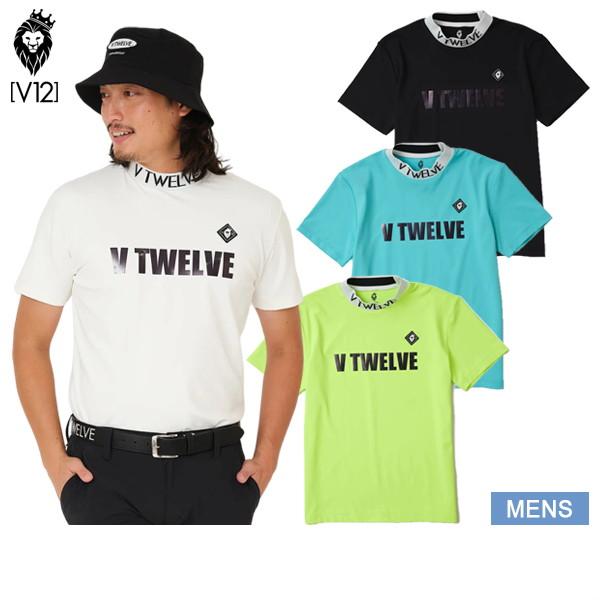 【新品】ヴィトゥエルヴ　メンズ　ゴルフ　半袖　モックネック　黄色　XLサイズ V12［ヴィトゥエルブ］S/JAQUARD MOCK/半袖モックネック｜カジュアル