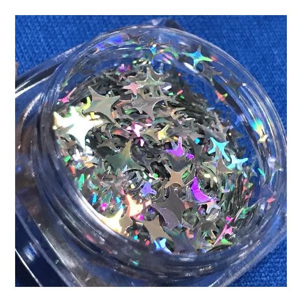 シャインのホログラムD/サイズmix/シルバー/光/キラキラ/2mm/4mm/5mm/オーロラ/ネイル