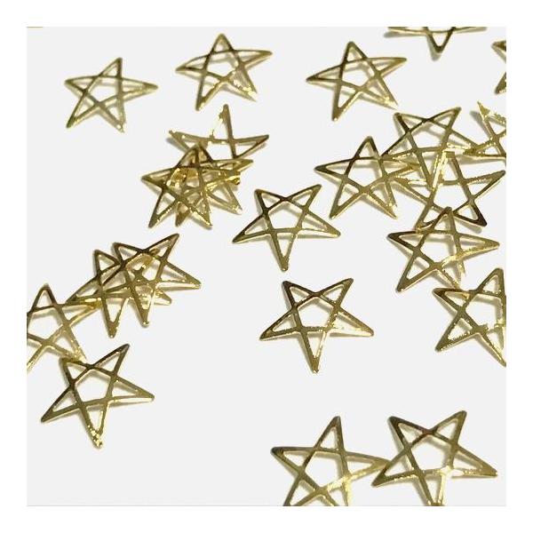（10個セット）五芒星のデコパーツ 大 星 スター ゴールド レジン封入 パーツ ハンドメイド
