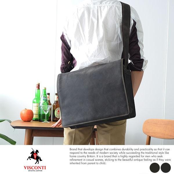 本革メッセンジャーバッグ メンズ レザー 大きい Visconti Mts 0287 メンズバッグ専門店 紳士の持ち物 通販 Yahoo ショッピング