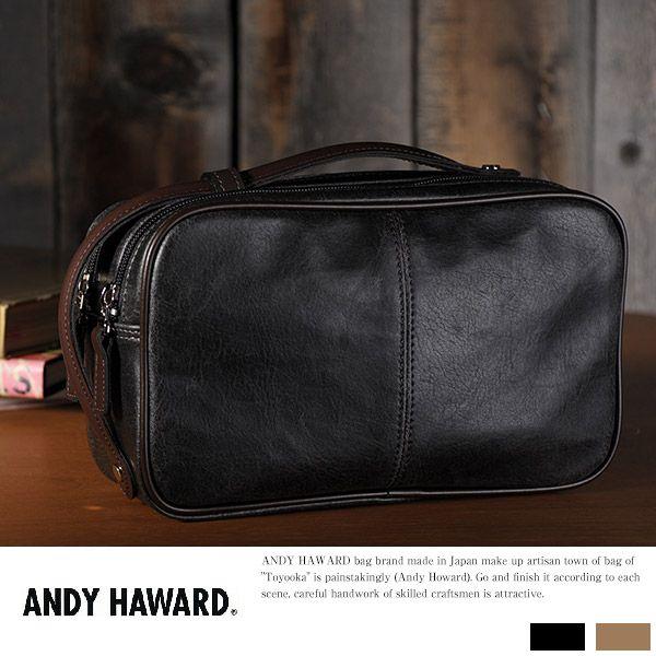 ANDY HAWARD セカンドバッグ 黒 ANDY HAWARD 2wayセカンドバッグ メンズ クラッチバッグ ポーチ