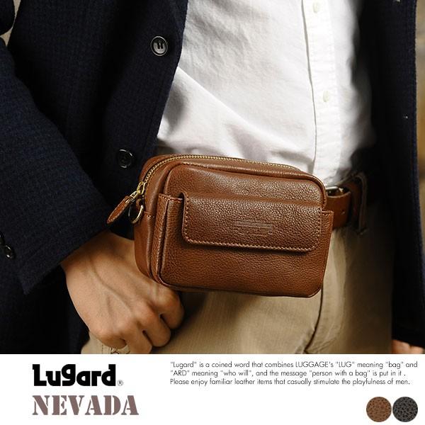 Luggage AOKI 1894 青木鞄 Lugard 牛ヌメ革ベルトポーチ メンズ