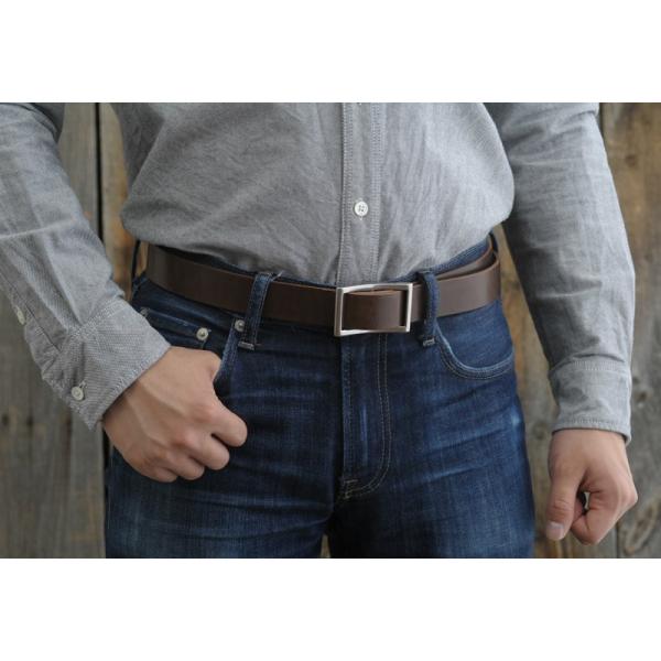 ベルト メンズ 本革 セール特価 穴なし Wins Factory カジュアル 日本製 3cm幅 ダグラスレザー 無段階 ブランド