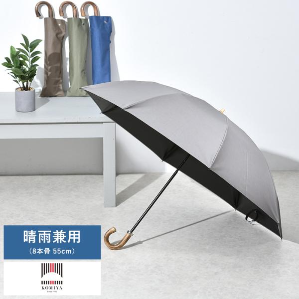 小宮商店　折りたたみ傘　55cm 8本骨 甲州織のレディースロングセラー雨傘・雨晴兼用傘(折りたたみ傘
