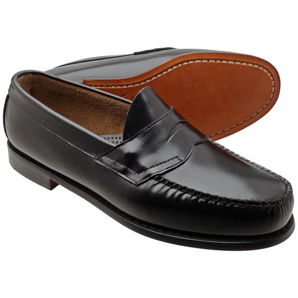 全商品返品可 G.H.BASS LOGAN (ローガン) BLACK 幅広 Width:3E バス 