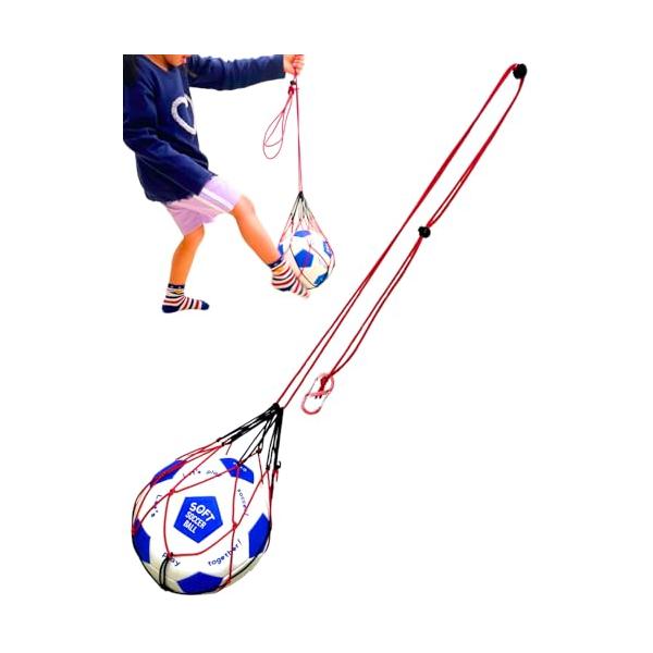 他サイト： Okima サッカーボール ネット 入れ 【基礎練習もできる多機能ネット】 ボール収納 4号 5号 基礎技術 リフティング 肩掛け カラビナ付き (レッド(1個の商品画像