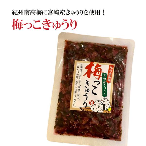カリカリの紀州南高梅と宮崎産のきゅうりを醤油漬けにしております！ホカホカのご飯にはもちろん、お茶漬け、おにぎり、混ぜご飯などアレンジは様々です！名称：きゅうり醤油漬（刻み）原材料名：きゅうり、梅、漬け原材料〔砂糖、醤油、赤しそ、食塩、梅酢、...