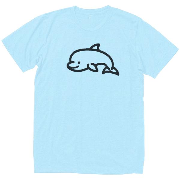 動物・生き物 Tシャツ 動物 生き物 イルカ 水色 : Tシャツ専門店