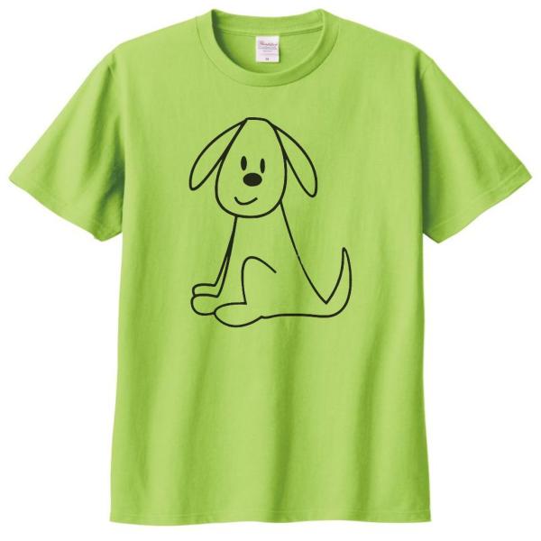動物・生き物 Tシャツ 動物 生き物 犬 イヌ ライトグリーン : T