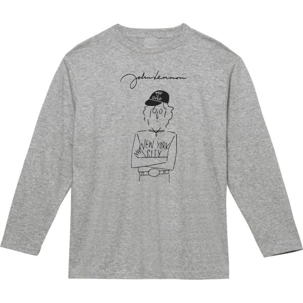 音楽 バンド ジョンレノン 長袖 ロングスリーブ Tシャツ グレー : T