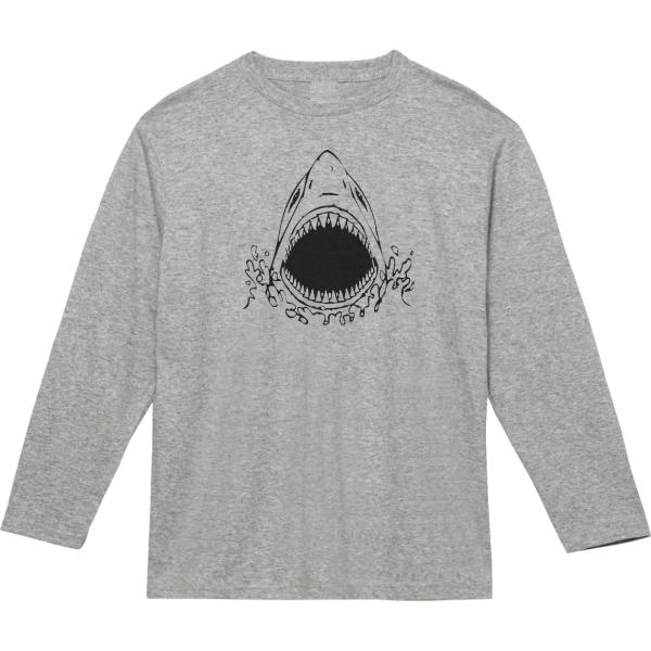 H&O _ サメロングスリーブTシャツ H&O サメ ロンT 5.6オンスロングスリーブTシャツ | outdoor MIL's