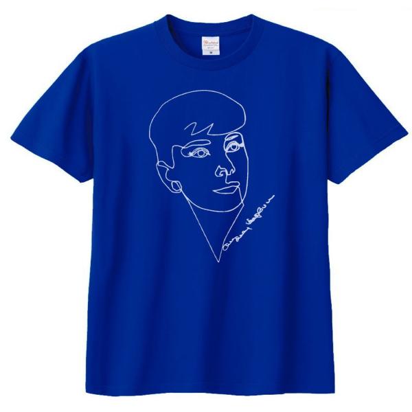 人物・有名人 Tシャツ オードリーヘップバーン ロイヤルブルー : T