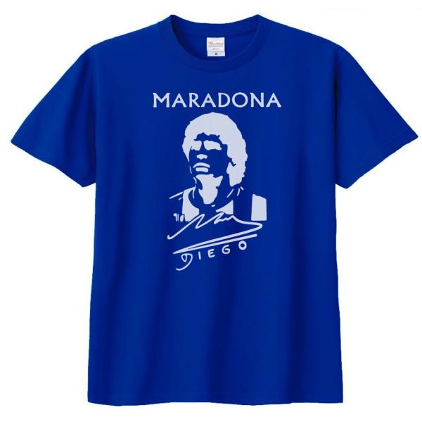 人物・有名人 Tシャツ マラドーナ ロイヤルブルー : Tシャツ専門店