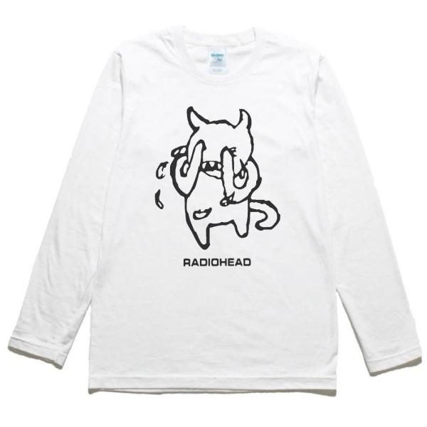 音楽 バンド RADIOHEAD 長袖 ロングスリーブ Tシャツ 白 : Tシャツ専門